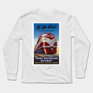 To The West Australia Railway Travel Poster Long Sleeve T-Shirt